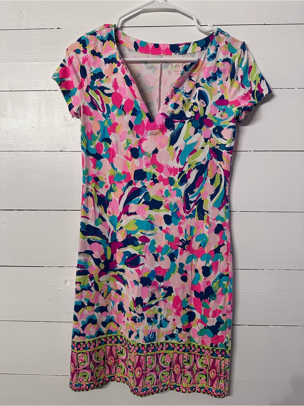 Lilly Pulitzer Pink, Navy & Aqua Floral Shift Dress